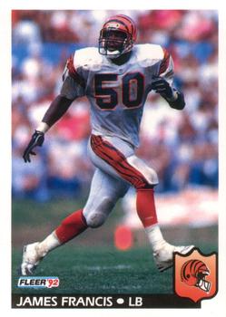 #54 James Francis - Cincinnati Bengals - 1992 Fleer Football