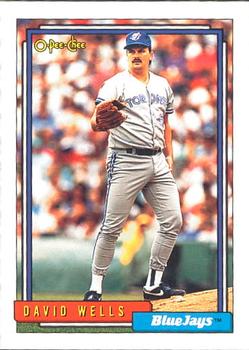 #54 David Wells - Toronto Blue Jays - 1992 O-Pee-Chee Baseball