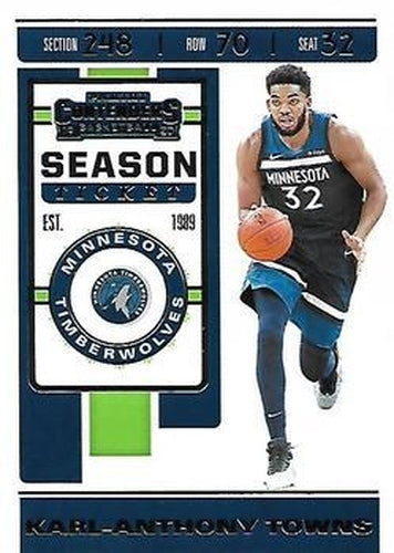 #54 Karl-Anthony Towns - Minnesota Timberwolves - 2019-20 Panini Contenders Basketball