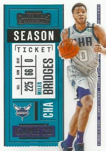 #54 Miles Bridges - Charlotte Hornets - 2020-21 Panini Contenders Basketball