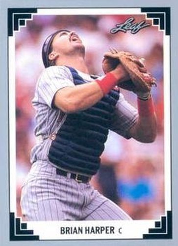 #54 Brian Harper - Minnesota Twins - 1991 Leaf Baseball