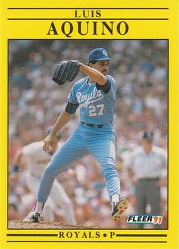 #550 Luis Aquino - Kansas City Royals - 1991 Fleer Baseball