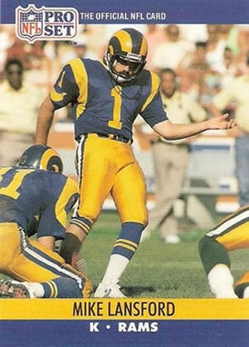 #552 Mike Lansford - Los Angeles Rams - 1990 Pro Set Football