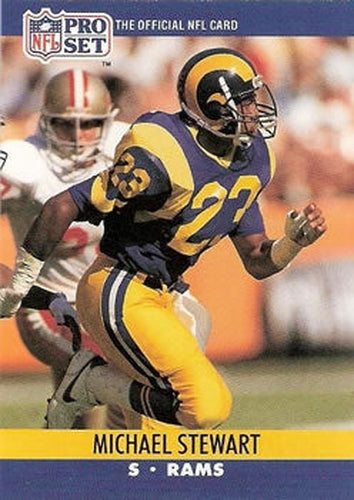 #553 Michael Stewart - Los Angeles Rams - 1990 Pro Set Football