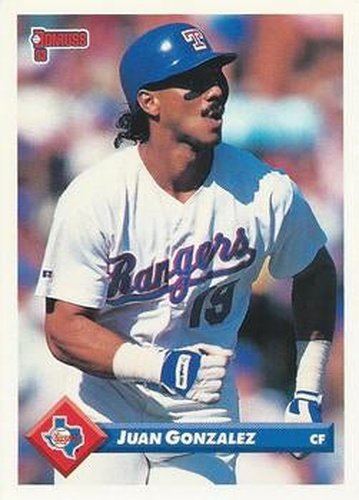 #555 Juan Gonzalez - Texas Rangers - 1993 Donruss Baseball