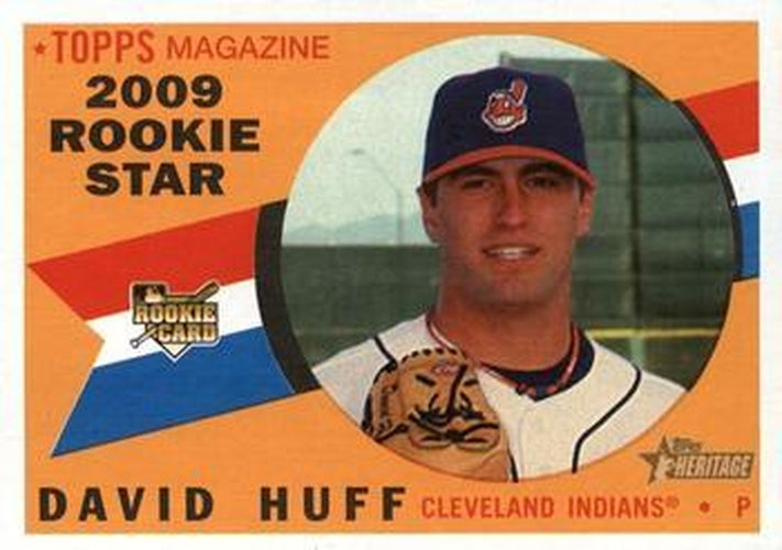 #557 David Huff - Cleveland Indians - 2009 Topps Heritage Baseball