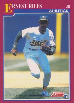 #55T Ernest Riles - Oakland Athletics - 1991 Score Rookie & Traded Baseball