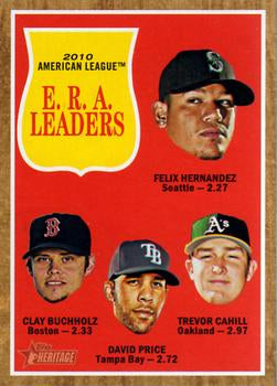 #55 Felix Hernandez / Clay Buchholz / David Price / Trevor Cahill - Seattle Mariners / Boston Red Sox / Tampa Bay Rays / Oakland Athletics - 2011 Topps Heritage Baseball