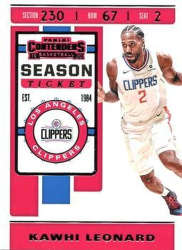 #55 Kawhi Leonard - Los Angeles Clippers - 2019-20 Panini Contenders Basketball
