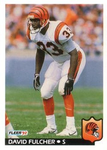 #55 David Fulcher - Cincinnati Bengals - 1992 Fleer Football