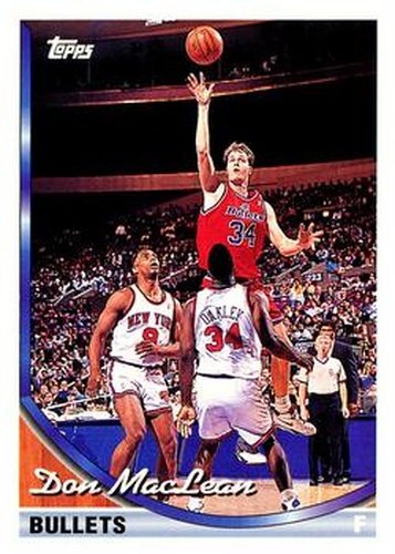 #55 Don MacLean - Washington Bullets - 1993-94 Topps Basketball