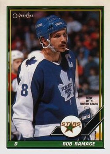 #55 Rob Ramage - Minnesota North Stars - 1991-92 O-Pee-Chee Hockey