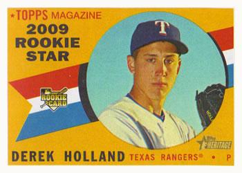 #560 Derek Holland - Texas Rangers - 2009 Topps Heritage Baseball