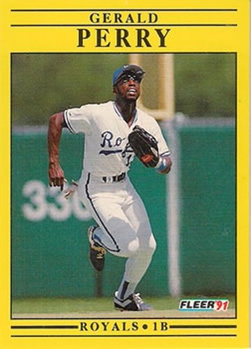 #566 Gerald Perry - Kansas City Royals - 1991 Fleer Baseball