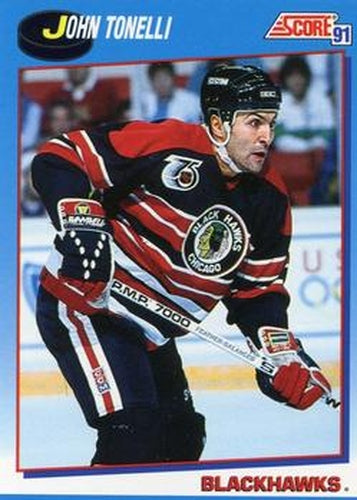 #567 John Tonelli - Chicago Blackhawks - 1991-92 Score Canadian Bilingual Hockey