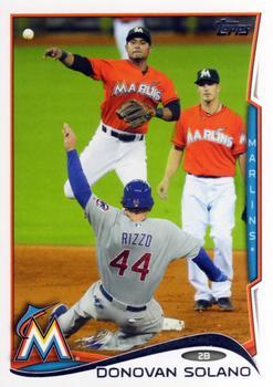 #567 Donovan Solano - Miami Marlins - 2014 Topps Baseball