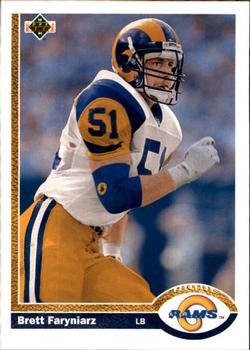 #568 Brett Faryniarz - Los Angeles Rams - 1991 Upper Deck Football