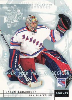 #56 Jason LaBarbera / Dan Blackburn - New York Rangers - 2002-03 Upper Deck Mask Collection Hockey
