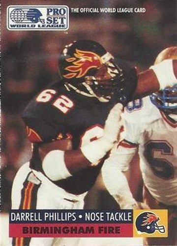 #56 Darrell Phillips - Birmingham Fire - 1991 Pro Set WLAF Football