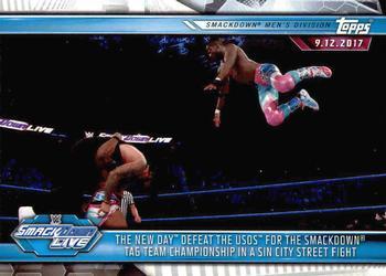 #56 The New Day Defeat The Usos for the SmackDown Tag Team Championship in a Sin City Street Fight - 2019 Topps WWE Road to Wrestlemania Wrestling