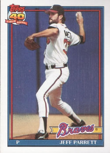 #56 Jeff Parrett - Atlanta Braves - 1991 Topps Baseball