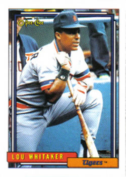 #570 Lou Whitaker - Detroit Tigers - 1992 O-Pee-Chee Baseball