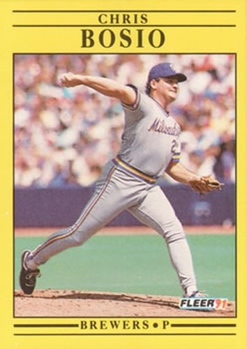 #576 Chris Bosio - Milwaukee Brewers - 1991 Fleer Baseball