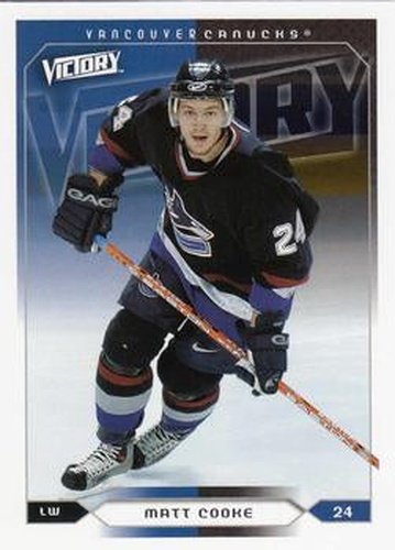 #193 Matt Cooke - Vancouver Canucks - 2005-06 Upper Deck Victory Hockey
