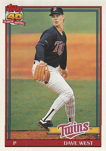 #578 Dave West - Minnesota Twins - 1991 O-Pee-Chee Baseball