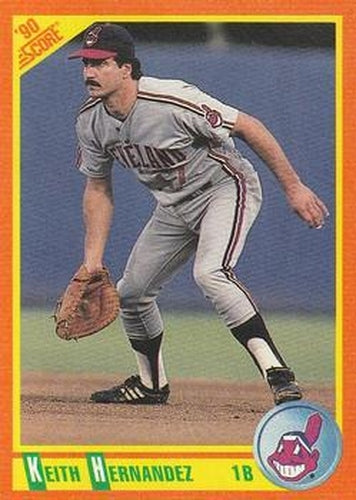 #57T Keith Hernandez - Cleveland Indians - 1990 Score Rookie & Traded Baseball