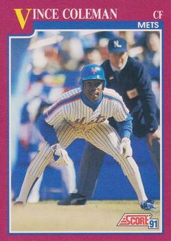 #57T Vince Coleman - New York Mets - 1991 Score Rookie & Traded Baseball