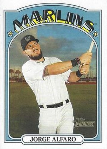 #57 Jorge Alfaro - Miami Marlins - 2021 Topps Heritage Baseball
