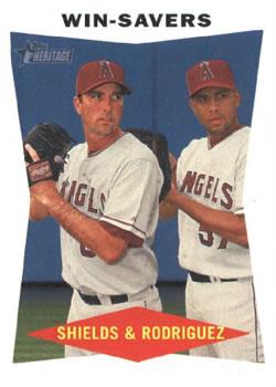 #57 Win-Savers Scot Shields / Francisco Rodriguez - Los Angeles Angels - 2009 Topps Heritage Baseball