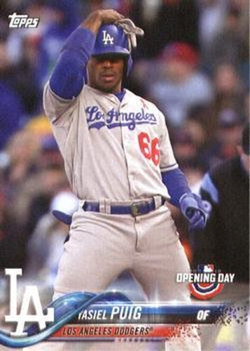 #57 Yasiel Puig - Los Angeles Dodgers - 2018 Topps Opening Day Baseball