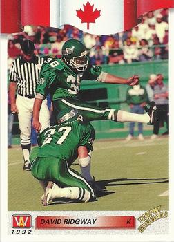 #57 Dave Ridgway - Saskatchewan Roughriders - 1992 All World CFL Football