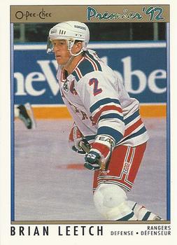 #57 Brian Leetch - New York Rangers - 1991-92 O-Pee-Chee Premier Hockey