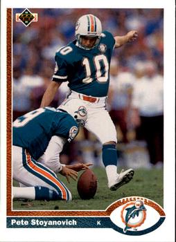 #583 Pete Stoyanovich - Miami Dolphins - 1991 Upper Deck Football