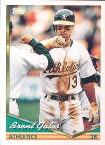 #586 Brent Gates - Oakland Athletics - 1994 Topps Baseball