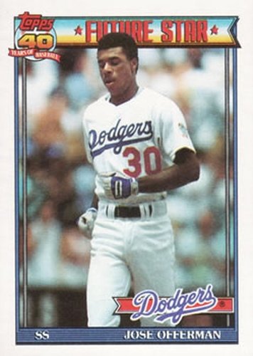 #587 Jose Offerman - Los Angeles Dodgers - 1991 Topps Baseball