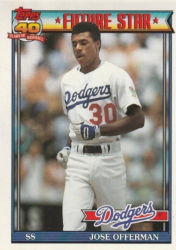 #587 Jose Offerman - Los Angeles Dodgers - 1991 O-Pee-Chee Baseball