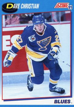 #589 Dave Christian - St. Louis Blues - 1991-92 Score Canadian Bilingual Hockey