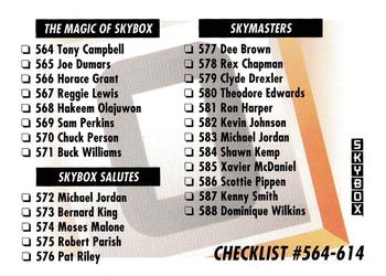 #658 Checklist - 1991-92 SkyBox Basketball