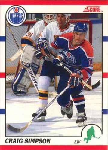 #58 Craig Simpson - Edmonton Oilers - 1990-91 Score Canadian Hockey