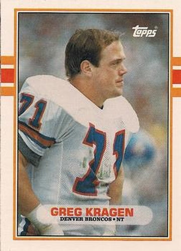 #58T Greg Kragen - Denver Broncos - 1989 Topps Traded Football