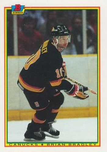 #58 Brian Bradley - Vancouver Canucks - 1990-91 Bowman Hockey