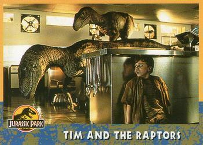#58 Tim and the Raptors - 1993 Topps Jurassic Park