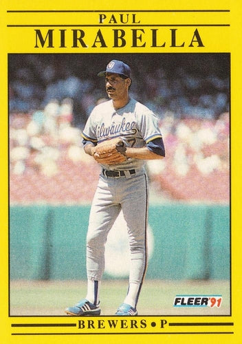 #590 Paul Mirabella - Milwaukee Brewers - 1991 Fleer Baseball
