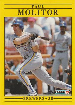 #591 Paul Molitor - Milwaukee Brewers - 1991 Fleer Baseball