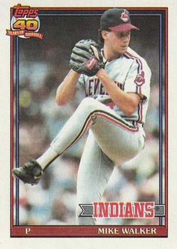 #593 Mike Walker - Cleveland Indians - 1991 Topps Baseball