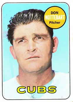 #593 Don Nottebart - Chicago Cubs - 1969 Topps Baseball